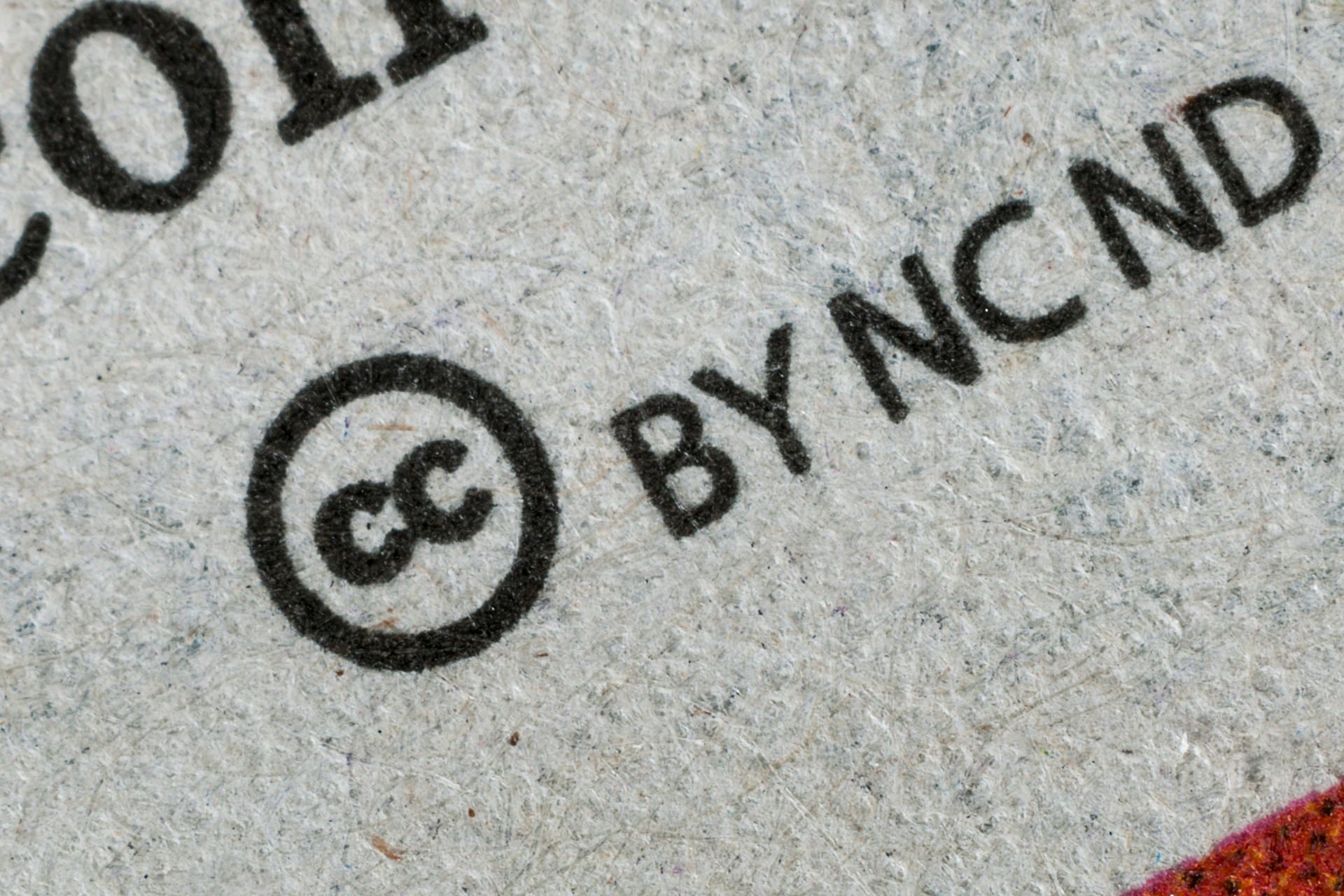 A copyright sign on a textured surface