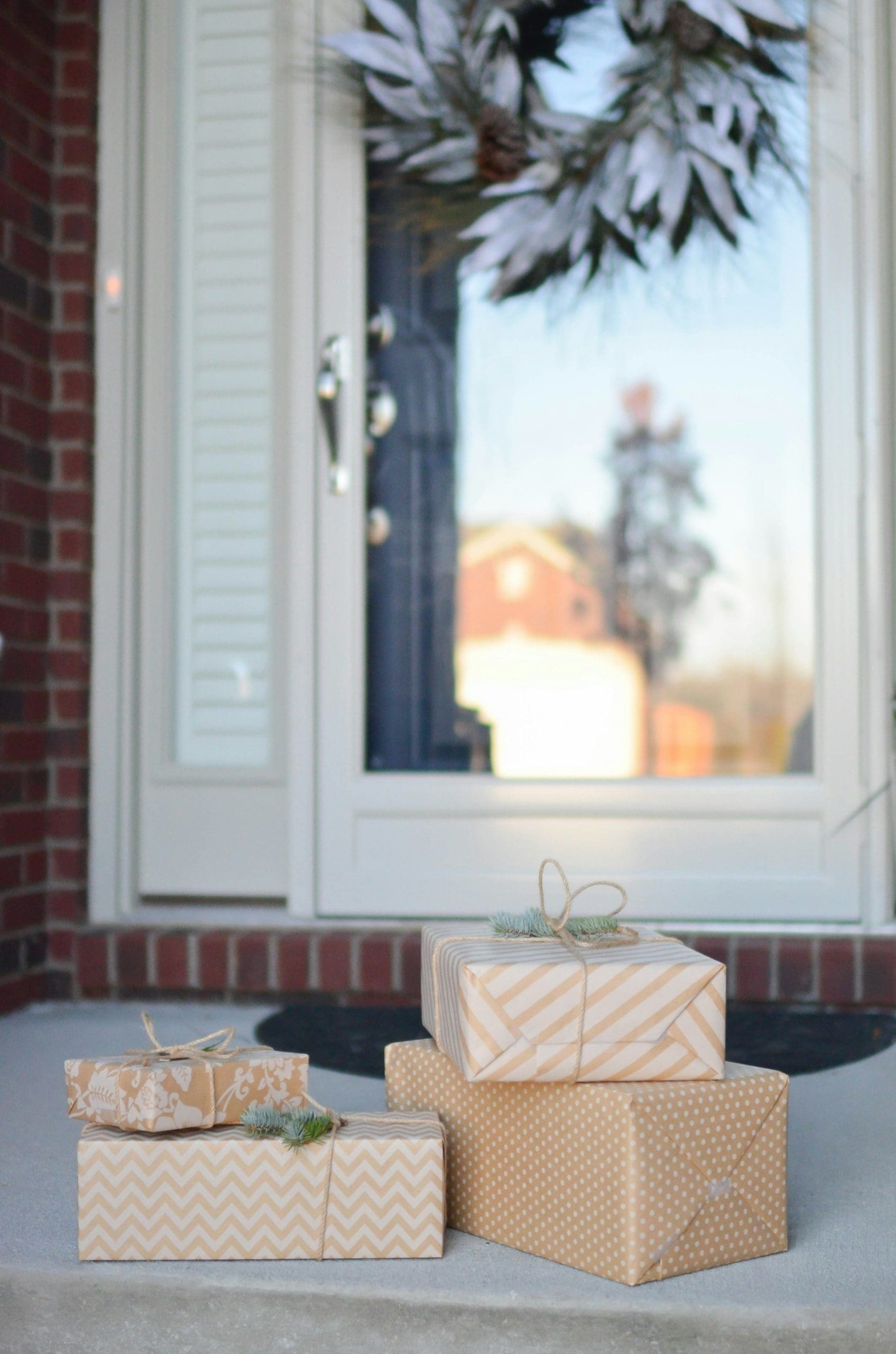 Boxes sitting on porch